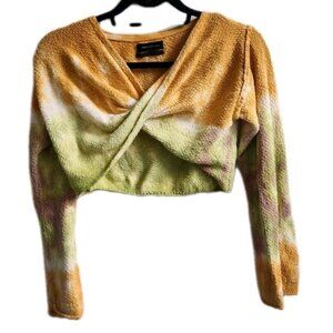 Urban Outfitters Knit Cross Front Bell Sleeve Cropped Sweater Size S